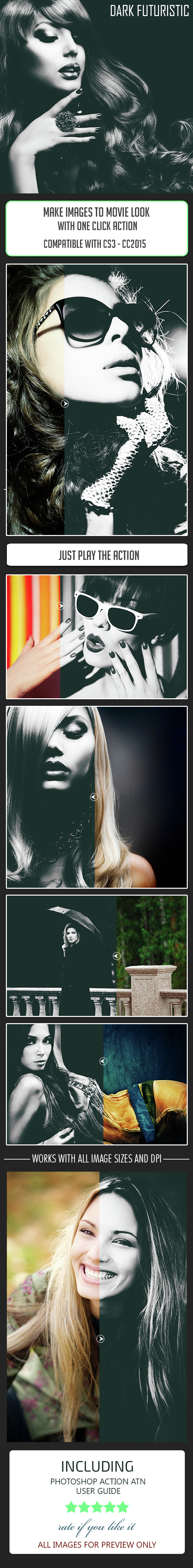 Futuristic Dark Color Movie Effect - Photo Effects Actions