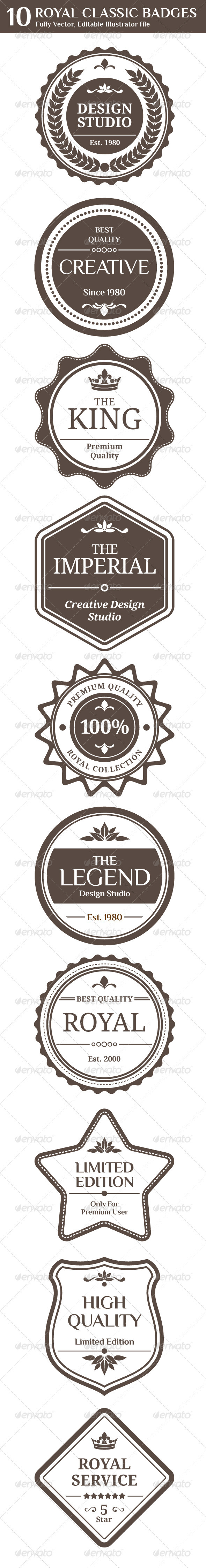 Royal Classic Badges - Web Elements Vectors