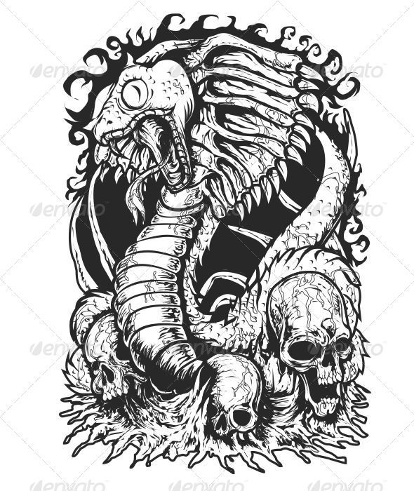 Cobra Monster - Tattoos Vectors