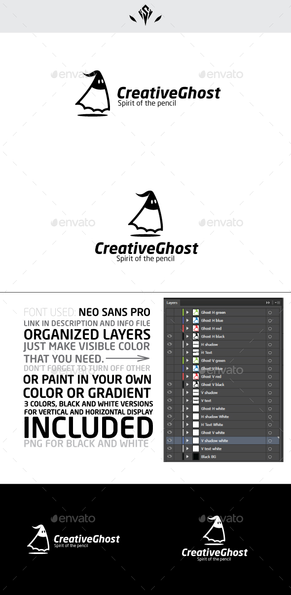 Creative Ghost Logo - Vector Abstract