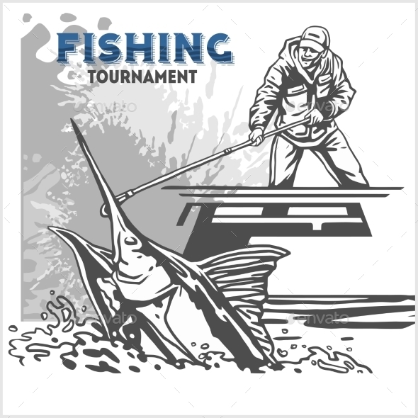 Marlin Fish in Waves - Sports/Activity Conceptual