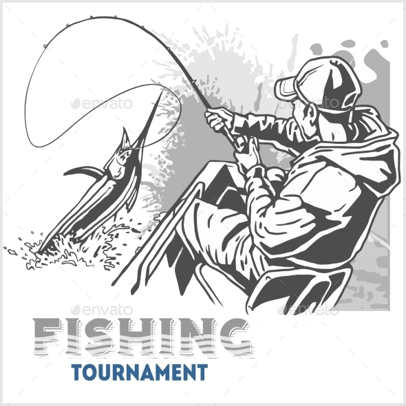 Marlin Fish in Waves - Sports/Activity Conceptual