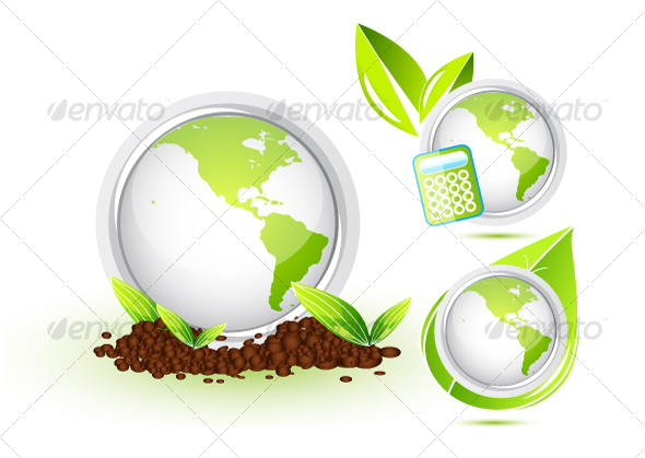 Green Earth. Icons - Characters Vectors