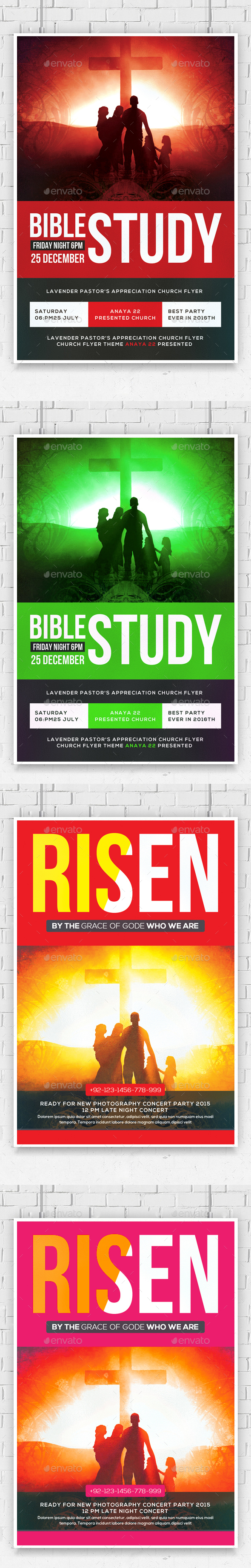 Bible Study Church Flyers Bundle - Church Flyers