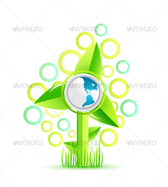 Environmental windmill concept - Nature Conceptual