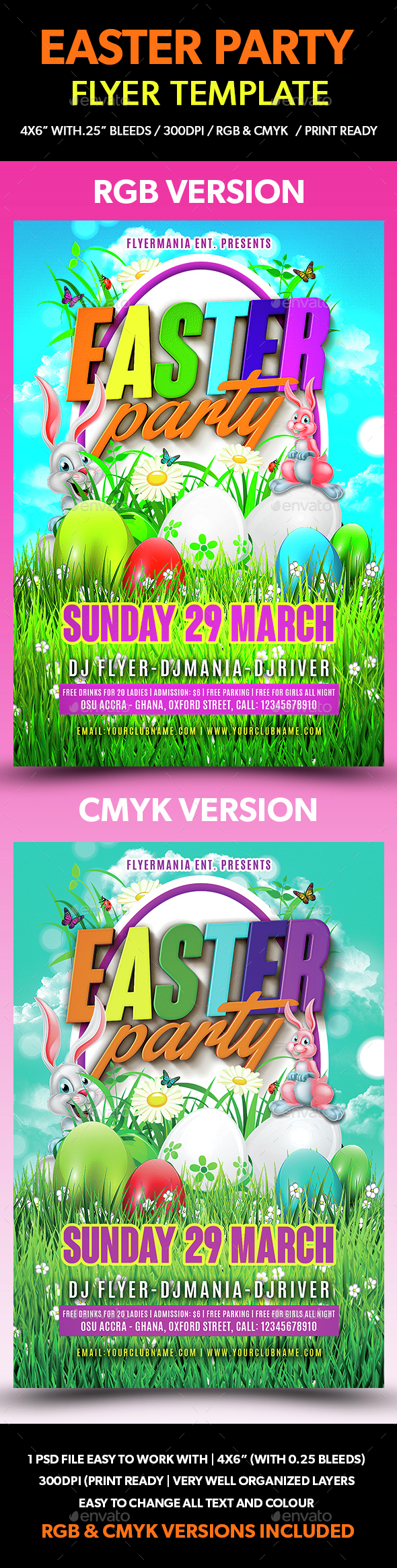 Easter Party Flyer Template - Flyers Print Templates