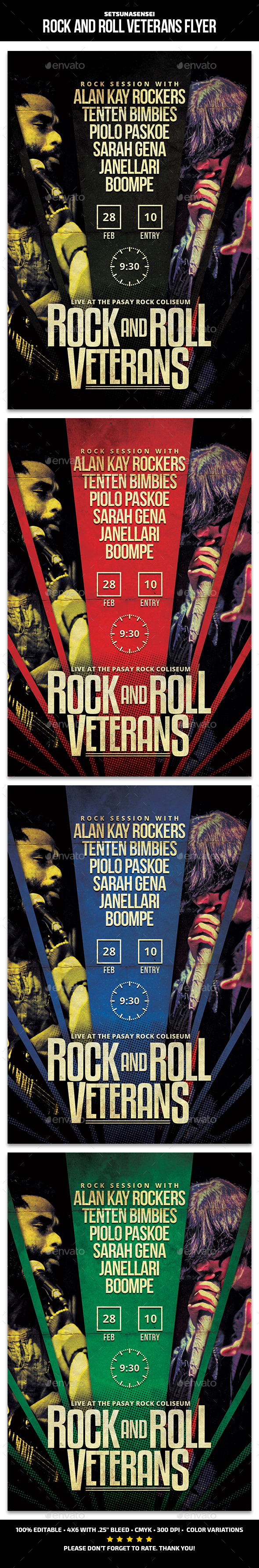 Rock and Roll Veterans Flyer - Concerts Events