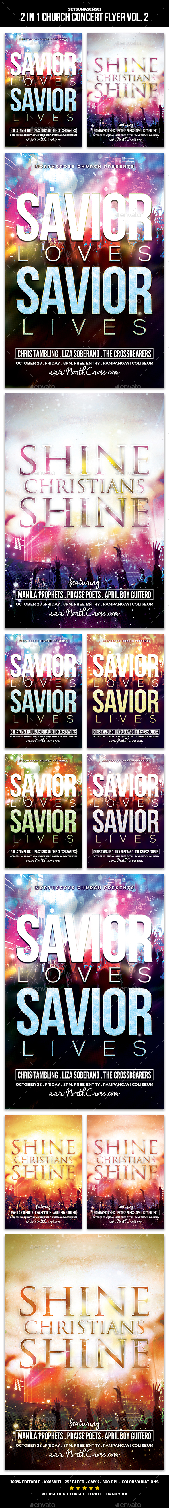 2 in 1 Church Concert Flyer Vol. 2 - Church Flyers