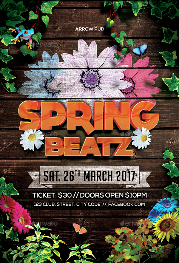 spring party flyer by arrow3000 graphicriver spring party flyer