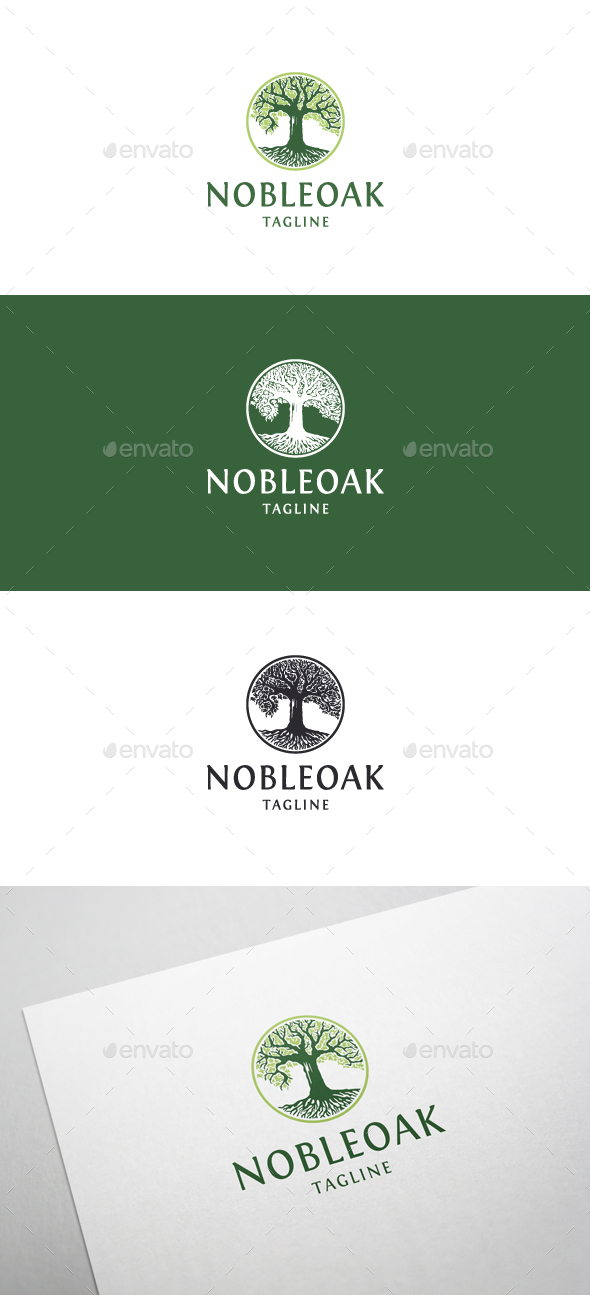 Noble Oak Logo - Nature Logo Templates