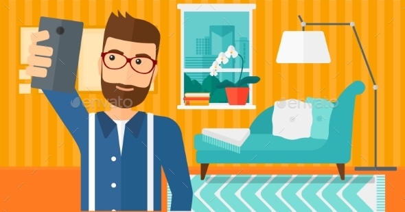 Man Making Selfie - People Characters