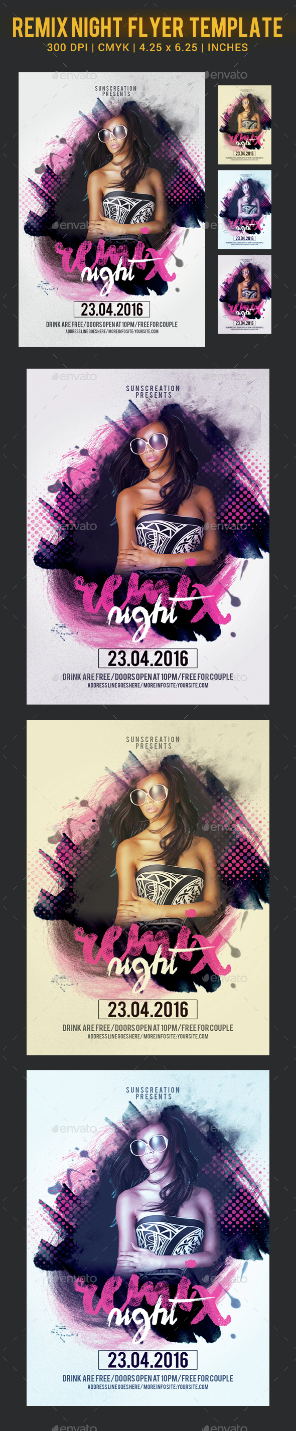 Remix Night Party FlyerTemplate - Clubs & Parties Events