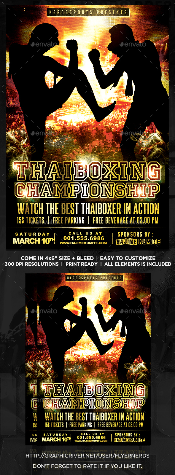 Thai Boxing Championships Sports Flyer - Sports Events