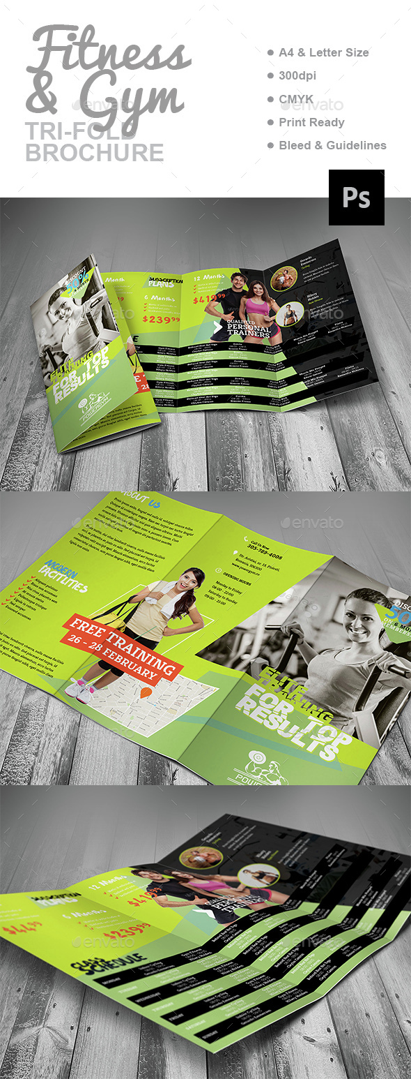 Fitness Gym Trifold Brochure - Corporate Brochures