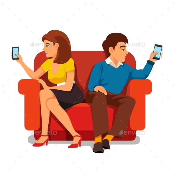 Smartphone Addiction Family Relationship - People Characters