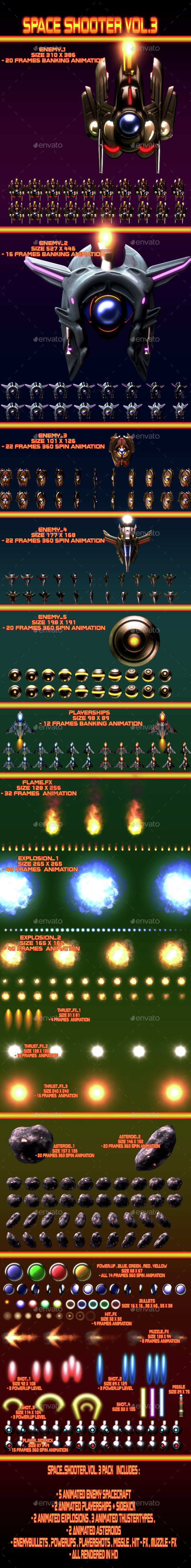 Space Shooter Vol.3 - Sprites Game Assets