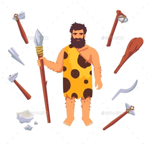 Stone Age Primitive Man - People Characters