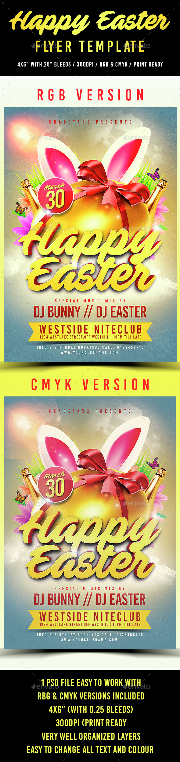 Happy Easter Flyer Template - Holidays Events