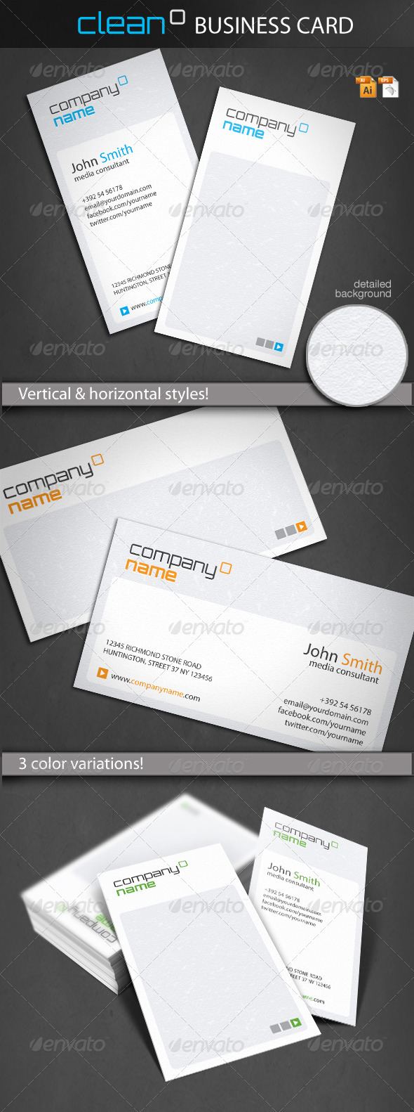 Clean Business Card - Corporate Business Cards