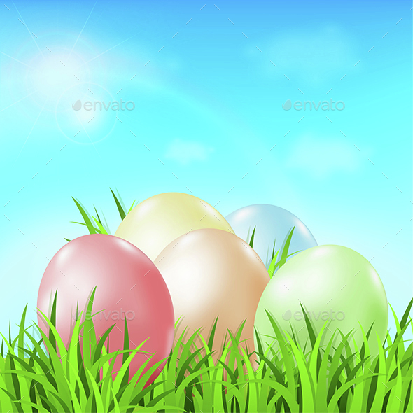 Easter Card with Eggs - Miscellaneous Seasons/Holidays