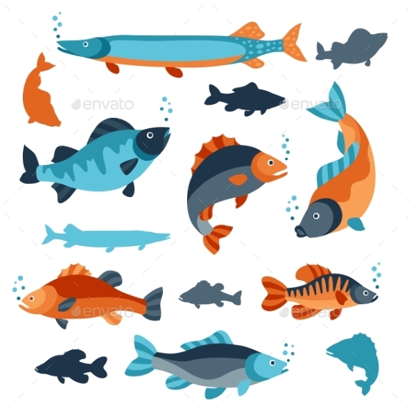 Set of Various Fish - Animals Characters