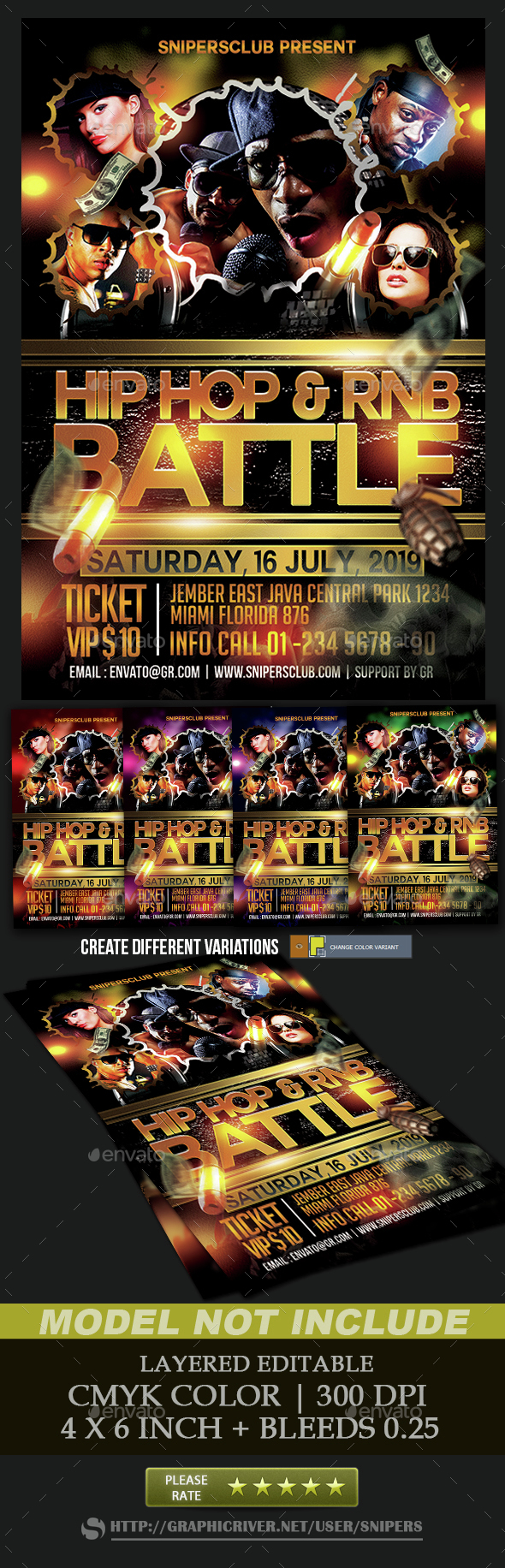 HipHop and Rnb Battle - Events Flyers