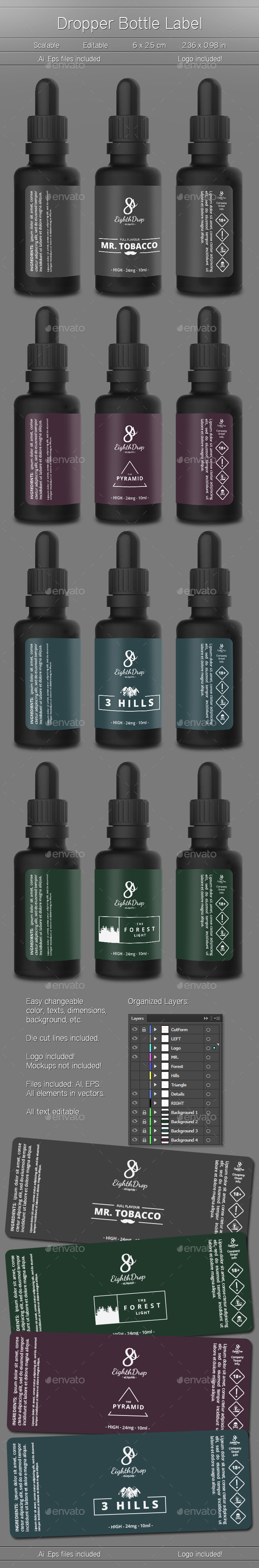 4 Label Design Templates - Packaging Print Templates