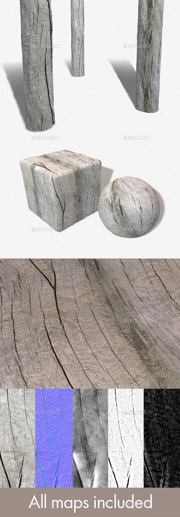 Driftwood Seamless Texture - 3Docean 15163352