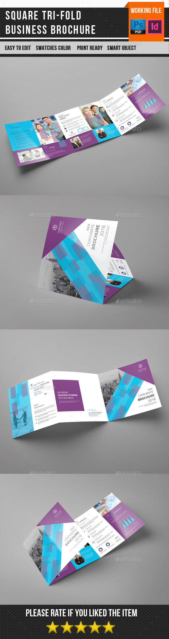 Square Trifold Corporate Brochure-V84 - Corporate Brochures