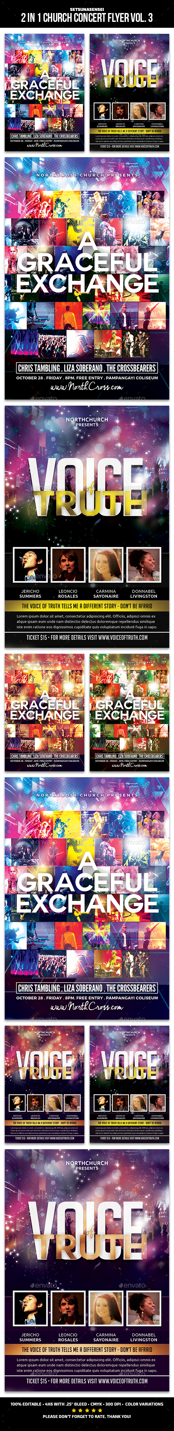 2 in 1 Church Concert Flyer Vol. 3 - Church Flyers