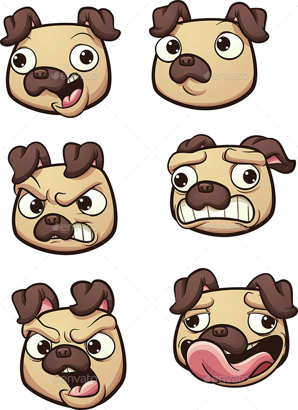 Cartoon Pug - Animals Characters
