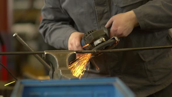 Craftsman Sawing Metal With Disk Grinder