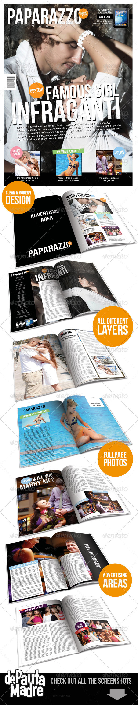 Paparazzo Magazine Indesign Template