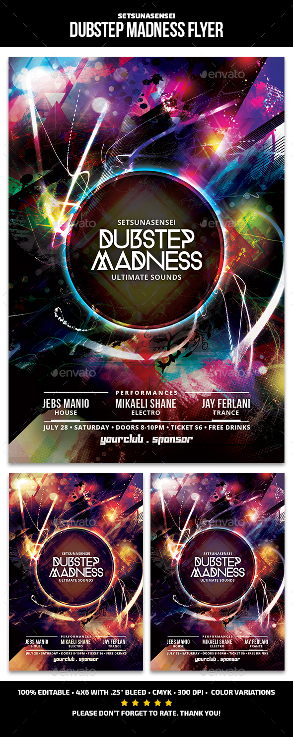 Dubstep Madness Flyer - Clubs & Parties Events