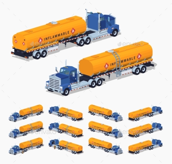 Blue Truck with the Orange Fuel Tank - Man-made Objects Objects