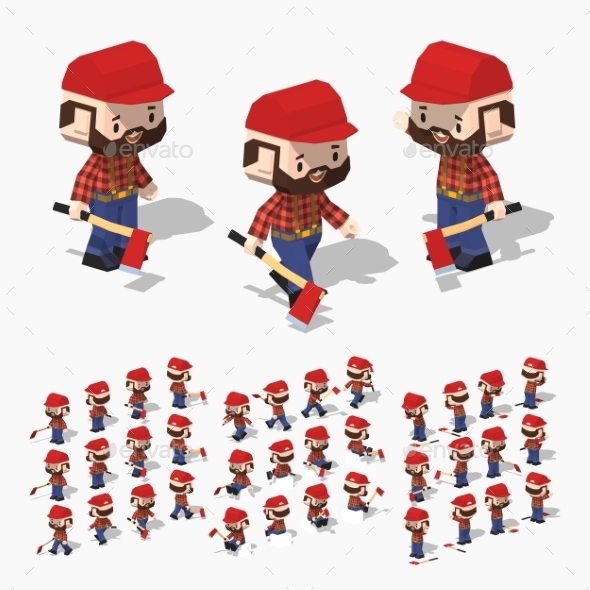 Low Poly Lumberjack - People Characters