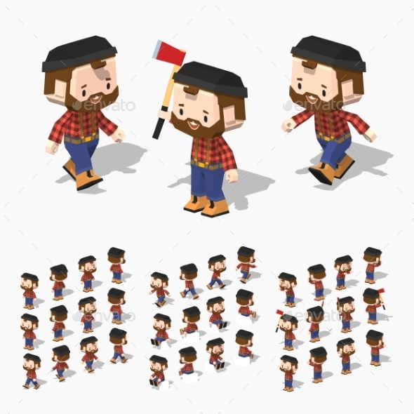 Low Poly Lumberjack - People Characters