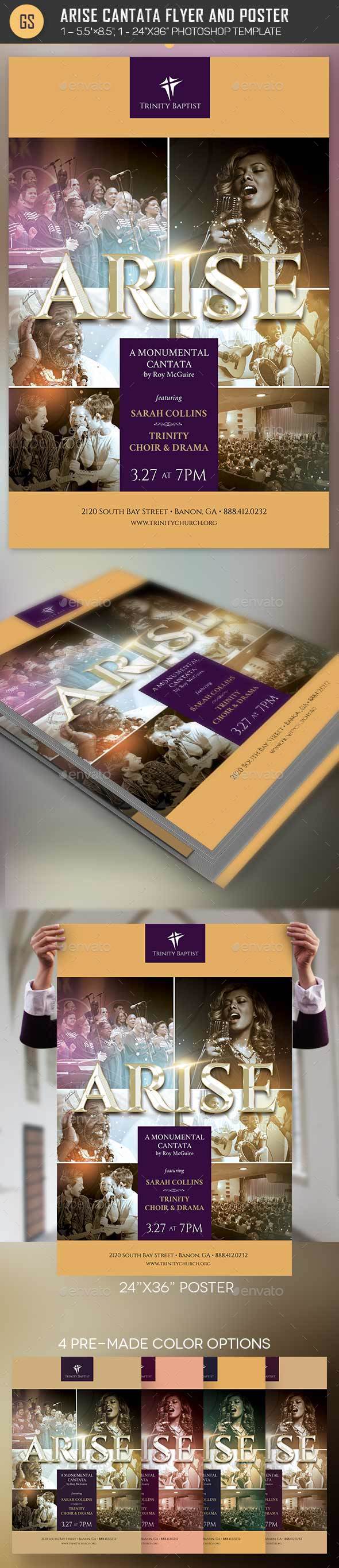 Arise Cantata Flyer Poster Template - Church Flyers