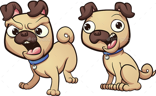 Angry and Happy Dog - Animals Characters