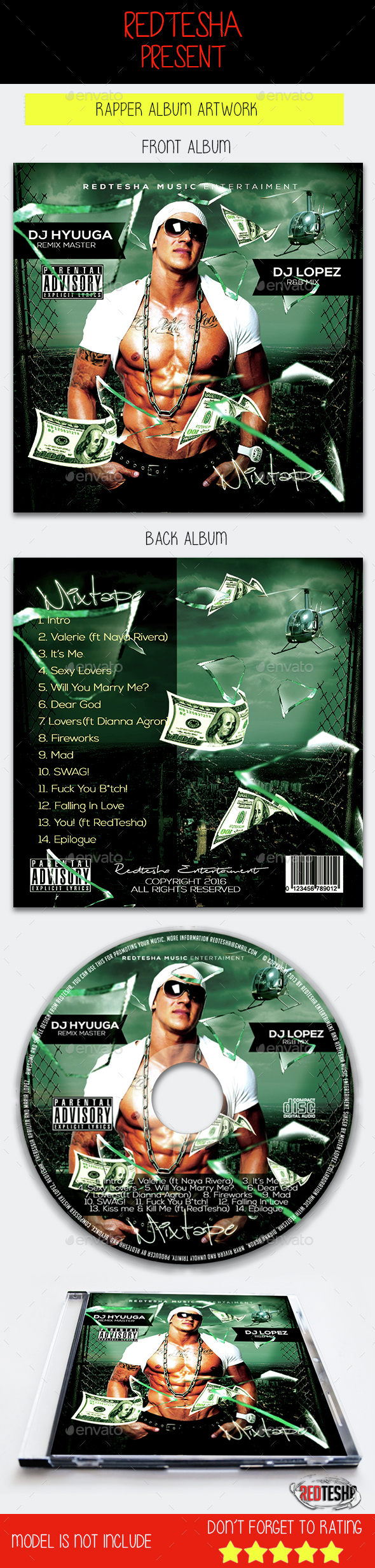 Mixtape CD Template - CD & DVD Artwork Print Templates