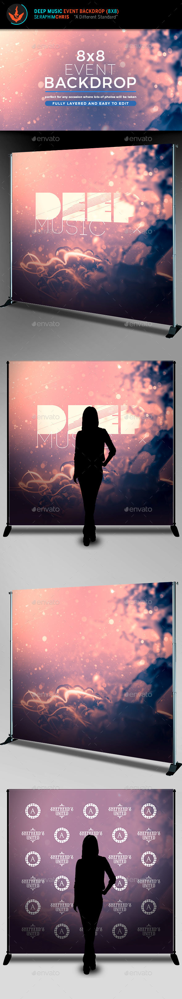 Deep Music Event Backdrop Template - Signage Print Templates