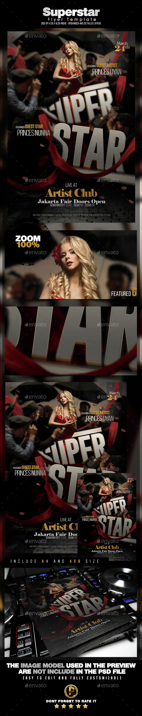 Superstar Flyer Template - Clubs & Parties Events