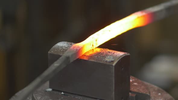 Hot Metal Part At Mechanical Hammer alt