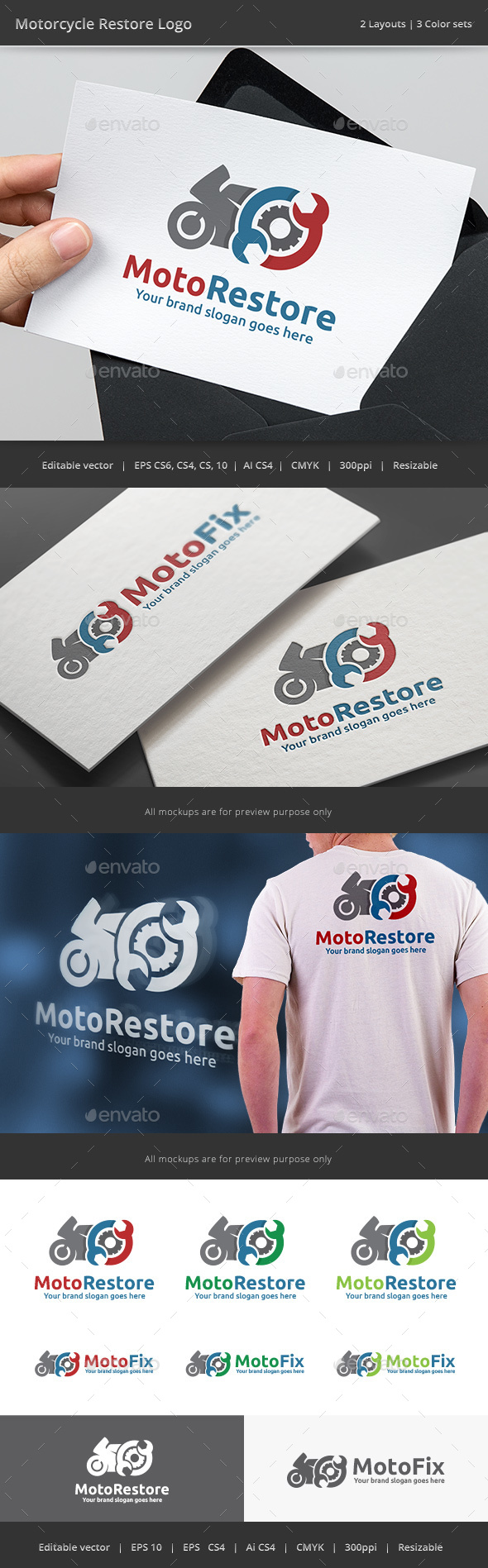 Motorcycle Restore Logo - Vector Abstract