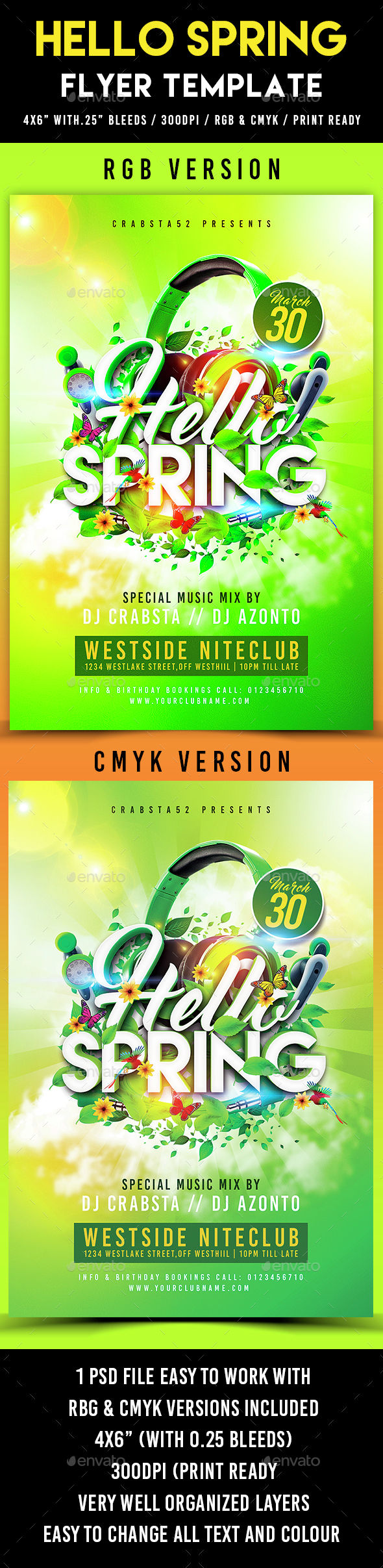 Hello Spring Flyer Template - Flyers Print Templates
