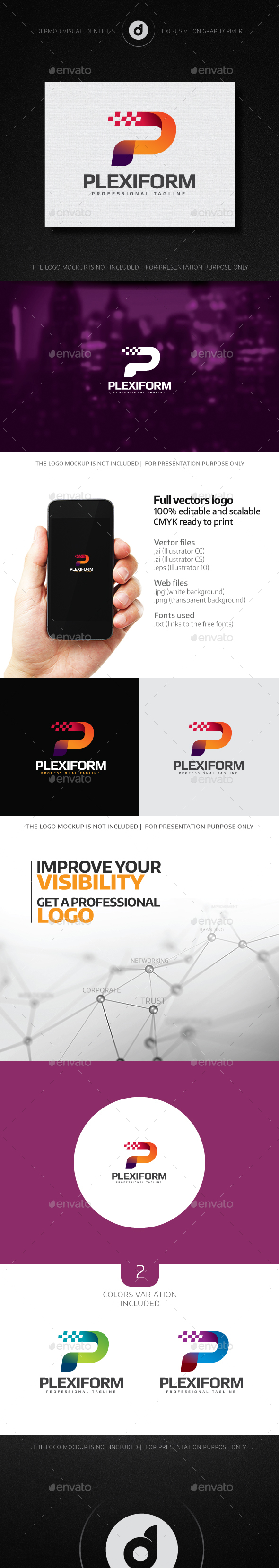 Plexiform Logo - Letters Logo Templates