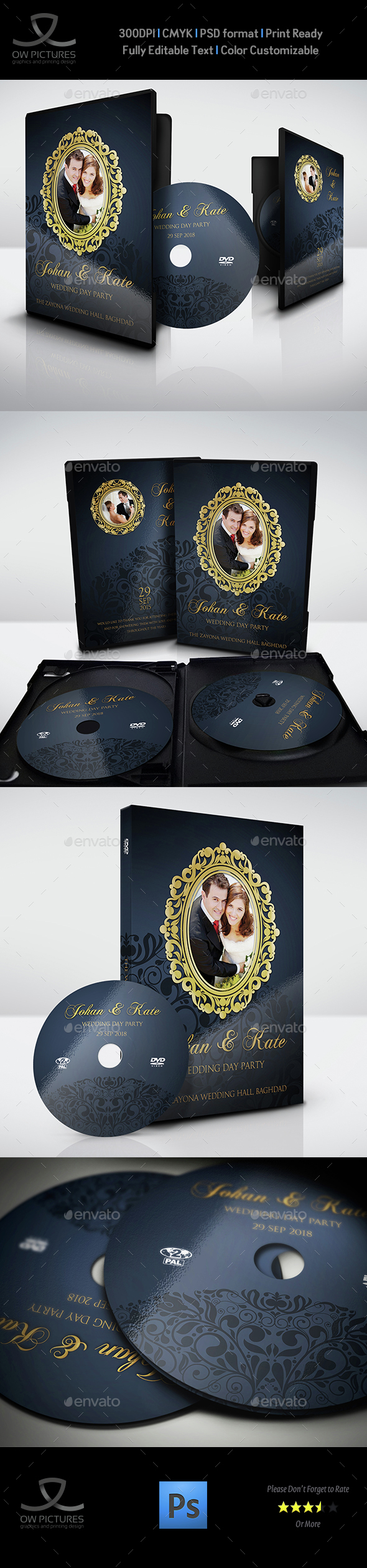 Wedding DVD Cover and DVD Label Template Vol.7 - CD & DVD Artwork Print Templates