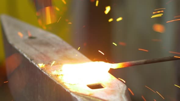 Traditional Style Blacksmith At Work