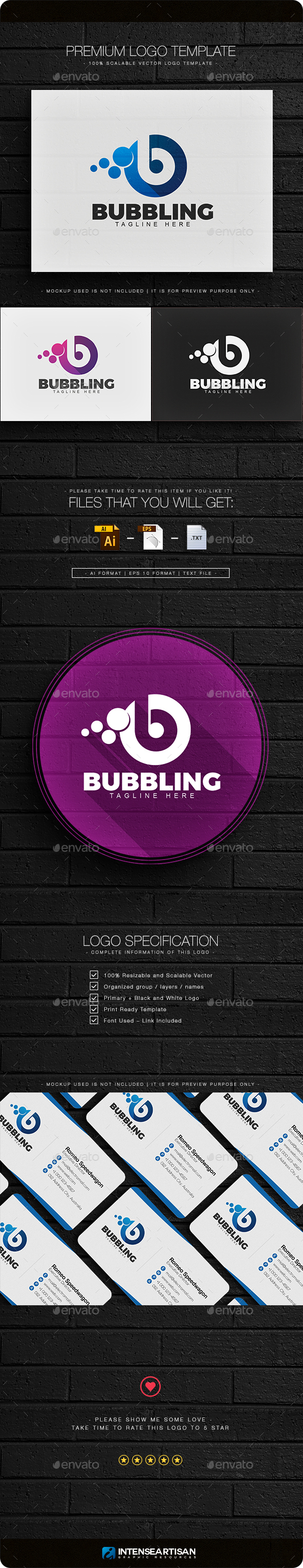 Bubbling - Letter B Logo - Letters Logo Templates