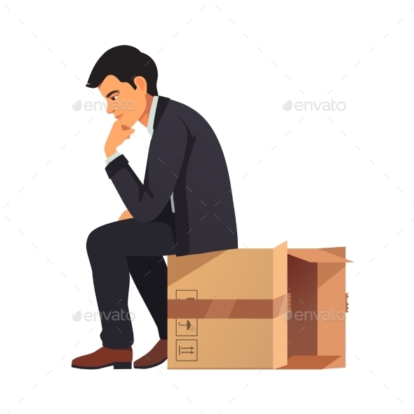 Businessman Thinking Outside the Box Concept - Concepts Business